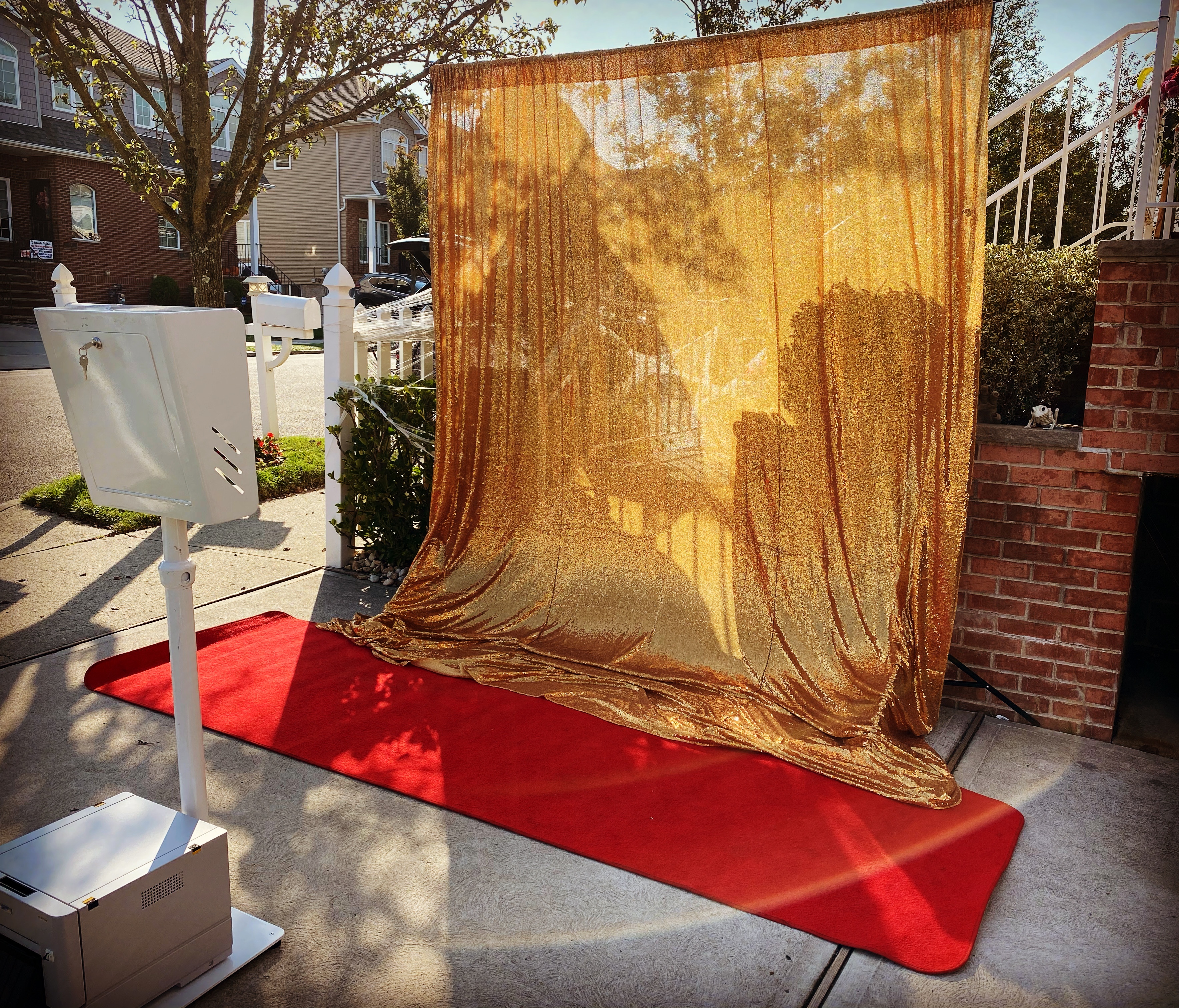 Open Air Photo Booth w/ Gold Shimmer Backdrop